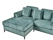 Corner Sofa 5 Seater OSLO with Ottoman Velvet Teal Right Hand_964638