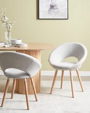 Set di 2 sedie da pranzo ROSLYN Tessuto Grigio chiaro_1065219