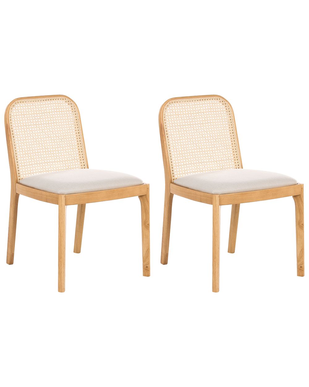 Lot de 2 chaises de salle à manger EDINA Tissu Marron clair/beige