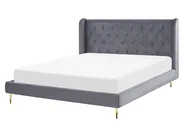 Bed Velvet FORBACH 160 x 200 cm (EU King Size) Grey_819117