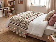 Coperta CHINSURAH Cotone 130 x 180 cm Marrone_1178296
