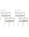 Conjunto de 4 sillas de jardín con cojines CAVOLI Metal Beige