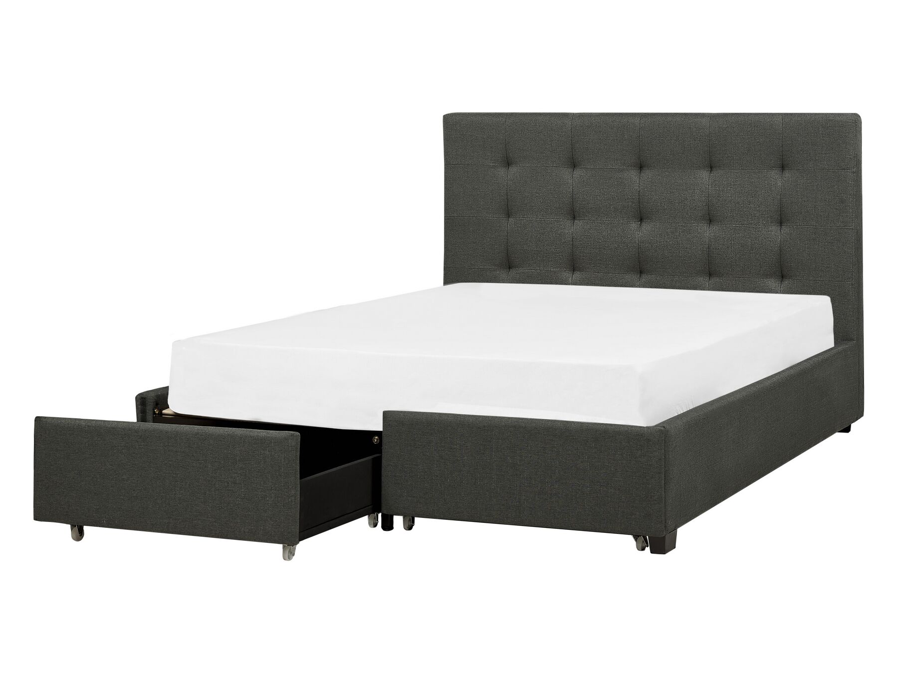 Čalúnená posteľ s úložným priestorom 140 x 200 cm tmavosivá LA ROCHELLE_904555