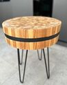 Teak Side Table Light Wood and Black TAKU_861752