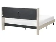 Łóżko LED BEAULIEU Beżowy 160 x 200 cm Z portem USB ze schowkiem_993539