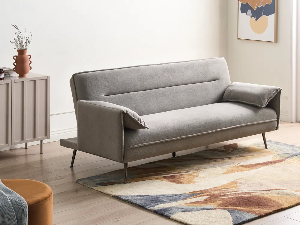 Sofa Bed 3 Seater VAYLA Fabric Grey