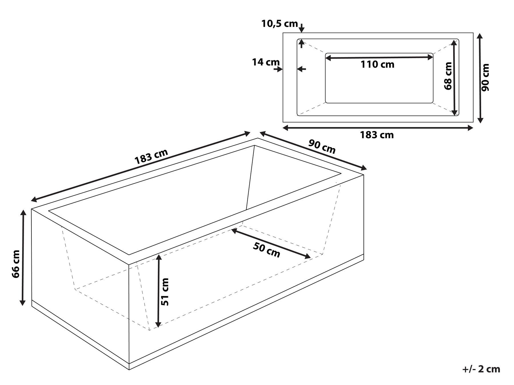 Corner Hot Tub with LED VARADERO 1830 x 900 mm White Left Hand_68164