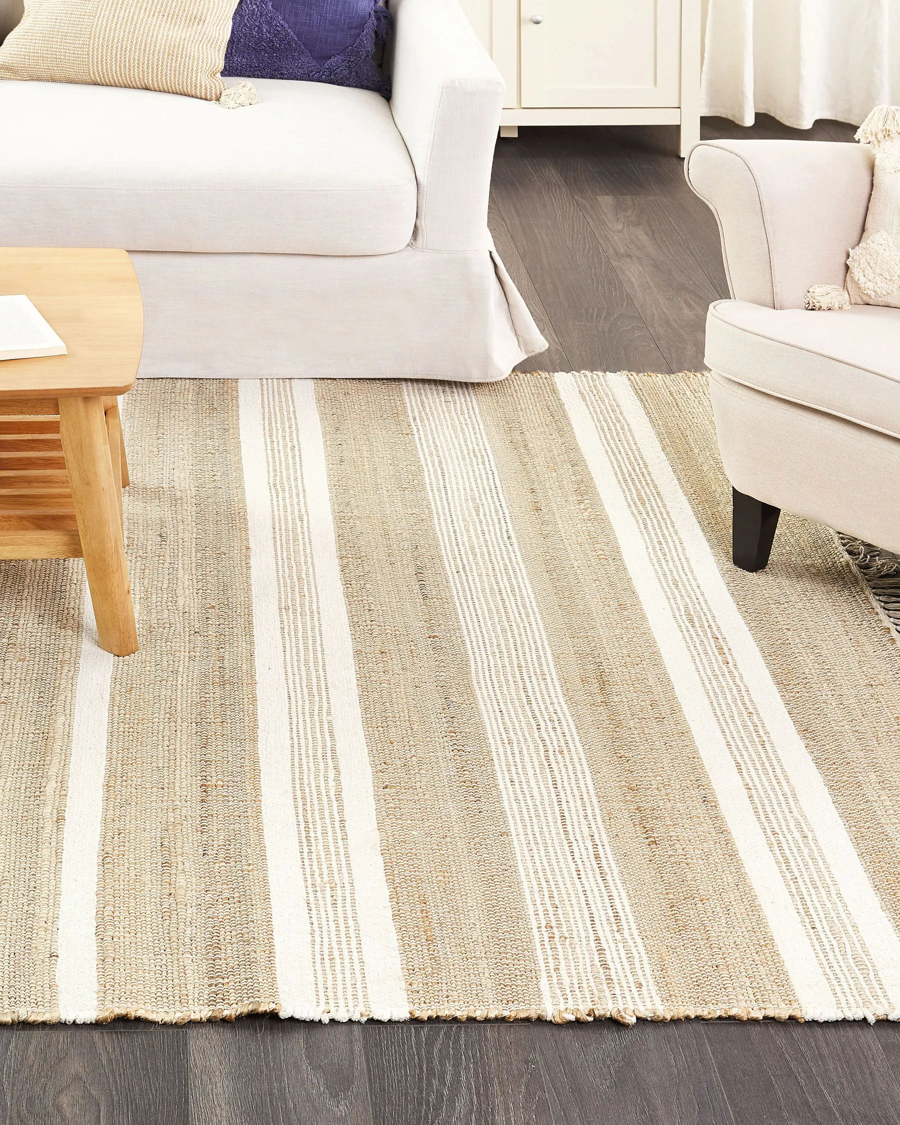 Tappeto TALPUR Bianco 160 x 230 cm Iuta_845622