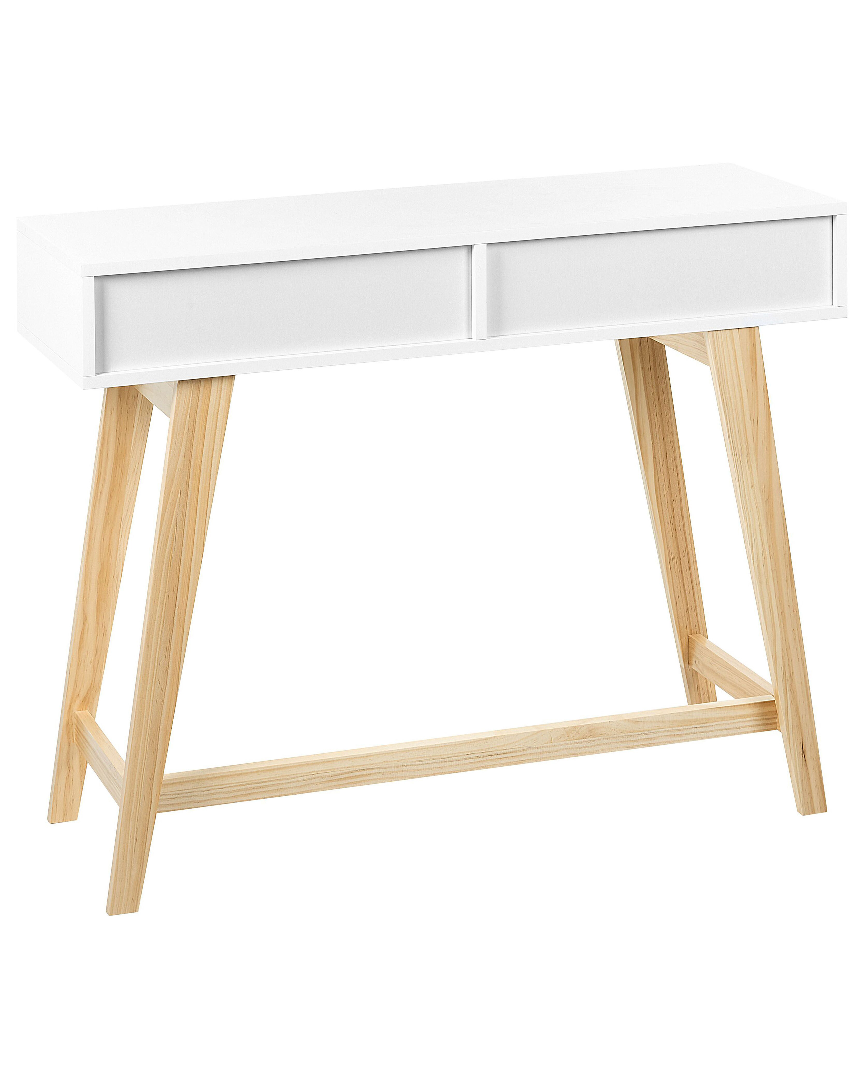 Consola blanco/madera clara 101 x 36 cm SULLY_848833