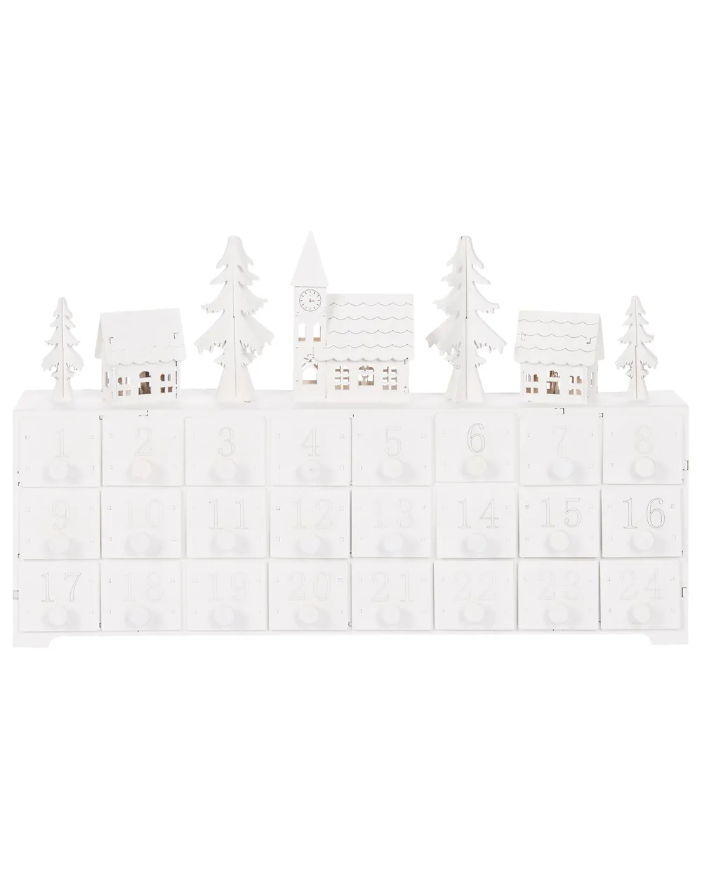Christmas Decoration LED MUONIO 24 cm Advent Calendar White_939708
