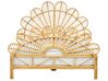 Ratanová paví postel 140 x 200 cm světlé dřevo FLORENTINE_868913