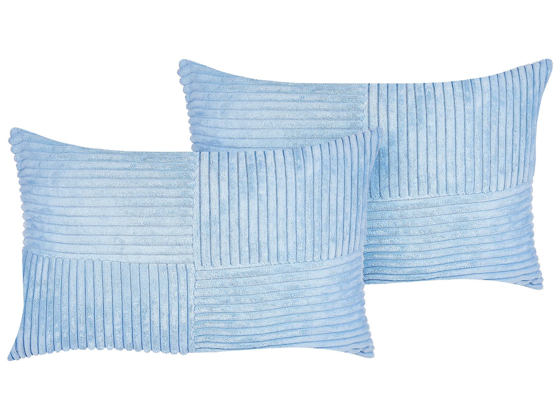Conjunto de 2 almofadas decorativas em bombazine azul 47 x 27 cm MILLET_854699