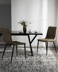 Set di 2 sedie da pranzo MONTANA Pelle sintetica Marrone chiaro_693005