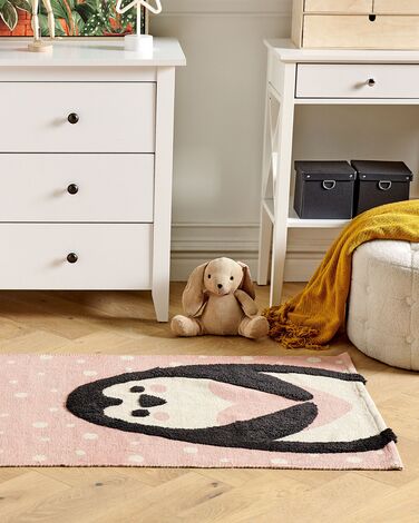 Cotton Kids Rug Penguin Print 80 x 150 cm Pink PENGKOL