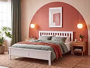 Bed Pine Wood MAYENNE 160 x 200 cm (EU King Size) White_1151319