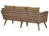 Lounge Set Rattan dunkelbraun 5-Sitzer Auflagen olivgrün VITTORIA XL_928564