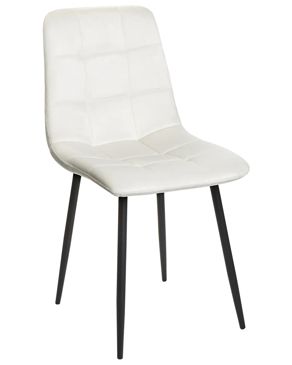 Set of 4 Dining Chairs POWELL Velvet Off-White_929239