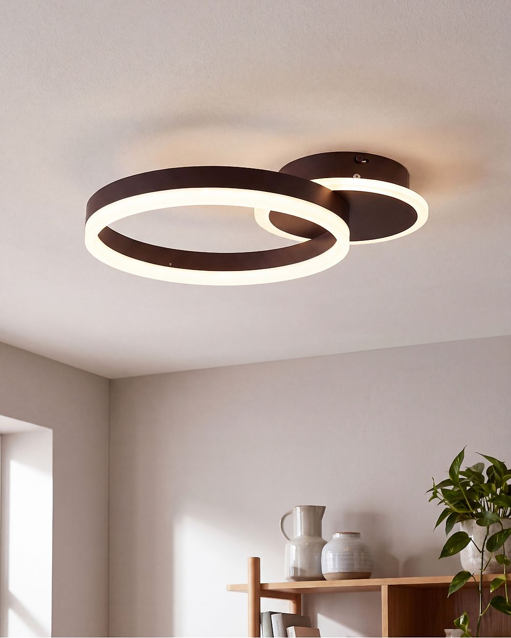 LED Ceiling Lamp GLYDE Metal Dark Brown