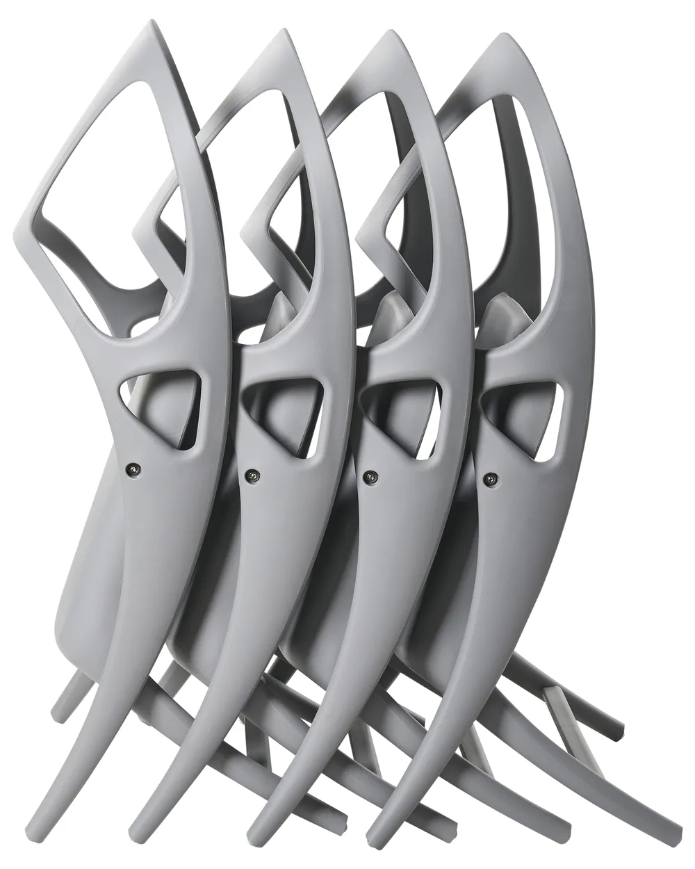 Set of 4 Garden Chairs NEMI Folding Grey_990616