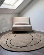 Teppich DIGRI Beige ø 200 cm Viskose_992546