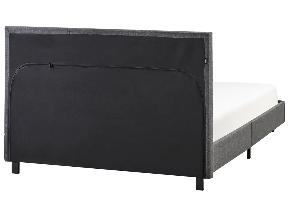 Bett mit Lattenrost Stoff ALBI 120 x 200 cm Grau_1060932