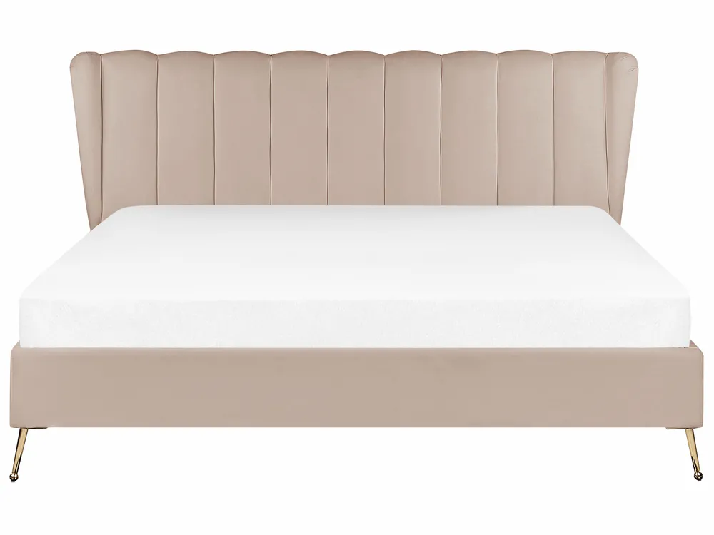 Bed Velvet MIRIBEL 180 x 200 cm (EU Super King) Taupe_870589