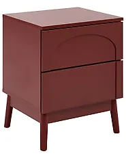 2 Drawer Bedside Table BOULIA Burgundy_1169417