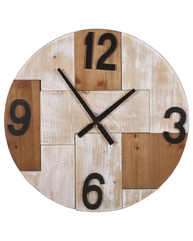 Zegar ścienny ø 60 cm jasne drewno MICHAPAN