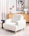 Sillón de bouclé blanco TUVE_927339