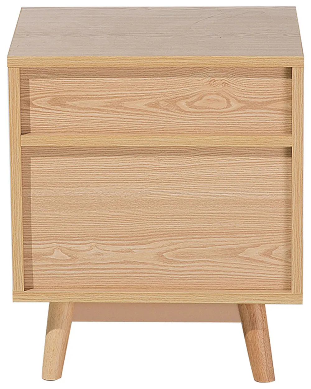 Table De Chevet Enfant Lapin 2 Tiroirs - Bois Clair Et Blanc, Design Moderne, Rangement Facile