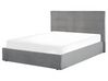 Zamatová posteľ s úložným priestorom 160 x 200 cm sivá LORIENT_827077