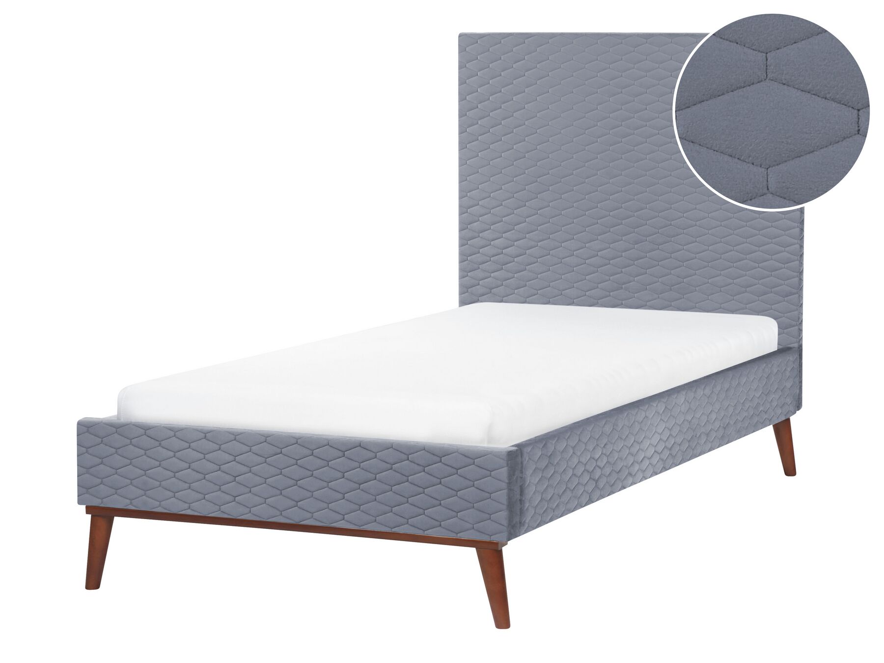 Sametová postel 90 x 200 cm šedá BAYONNE_901217