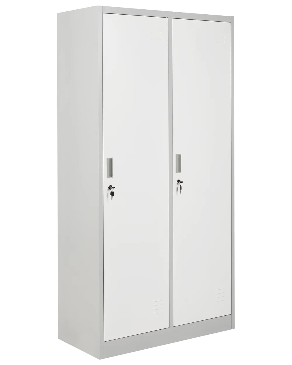 2-Tier Storage Locker ATHLETE Metal Grey/ White | Beliani.co.uk
