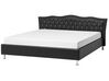 Faux Leather EU Super King Size Bed Black METZ_731060