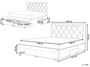 Bed with Storage Drawers LIEVIN Velvet Beige 160 x 200 cm (EU King Size)_858158