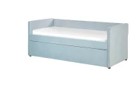 Rozkládací postel Umělý samet TROYES 90 x 200 cm Světle modrá_837060