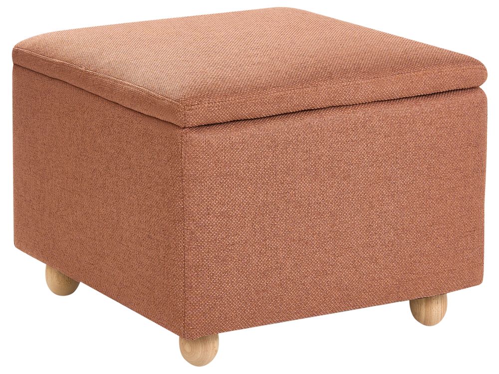 Storage Pouffe FERNDALE Fabric Golden Brown