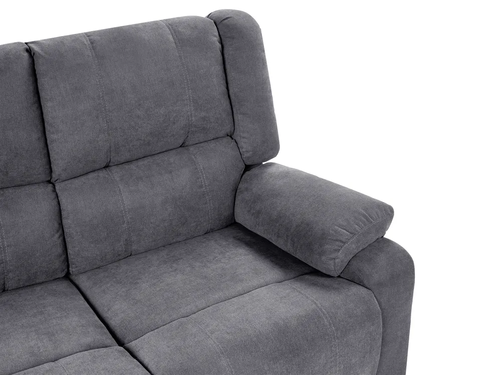 Electric Recliner Corner Sofa 5 Seater ROKKE with USB Port Fabric Dark Grey Left Hand_1043948