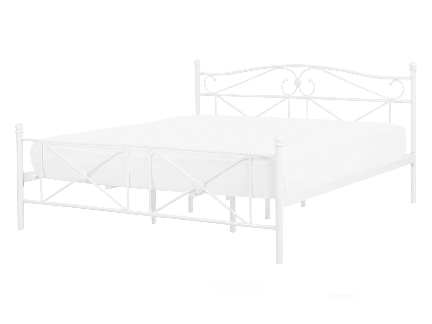 Łóżko metalowe 140 x 200 cm białe RODEZ_765914