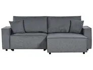 Corner Sofa Bed 3 Seater KARILA with Storage Fabric Dark Grey Left Hand_886044