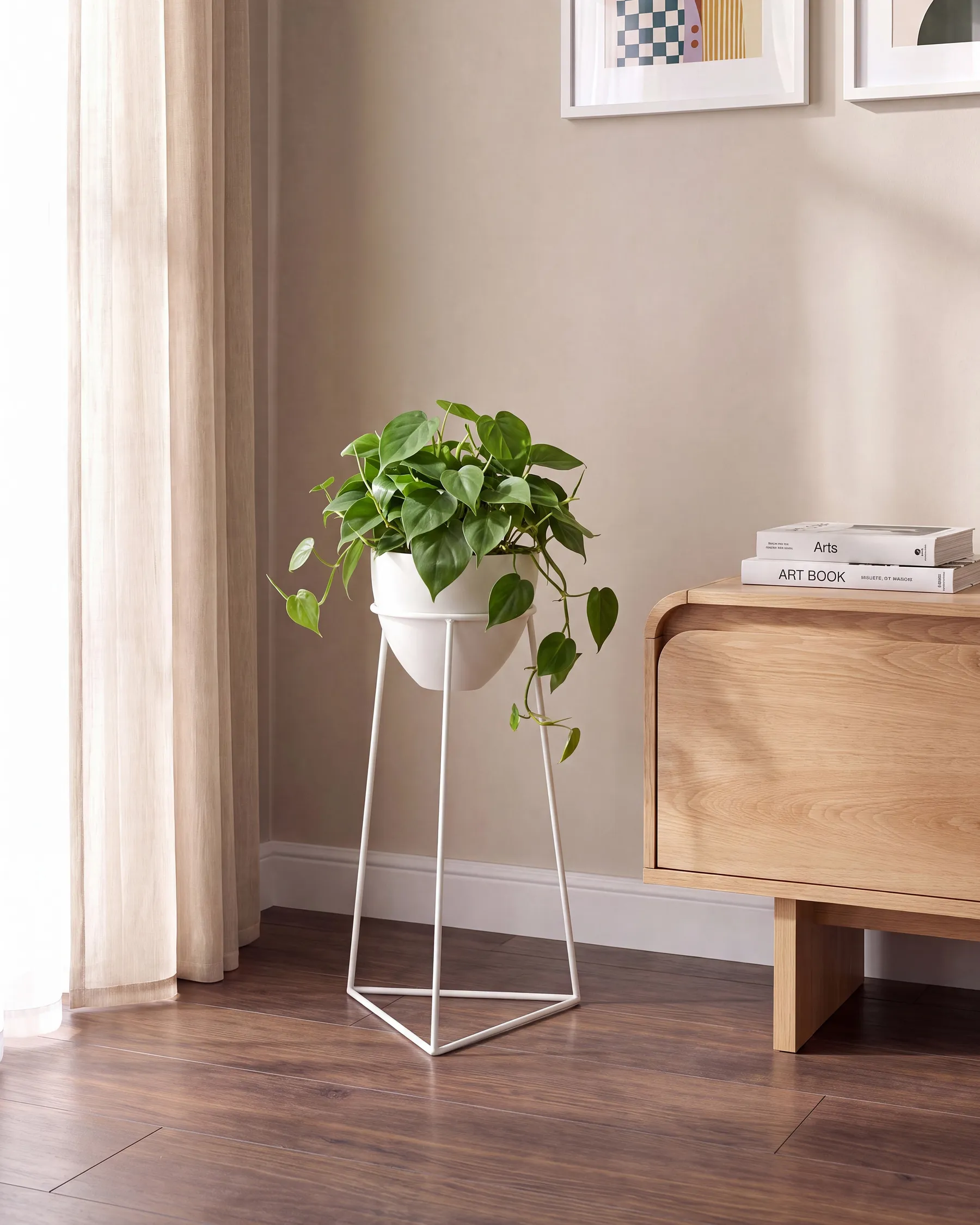 Donica na nóżkach LIPARIS 30 cm Metal Biały_1117167