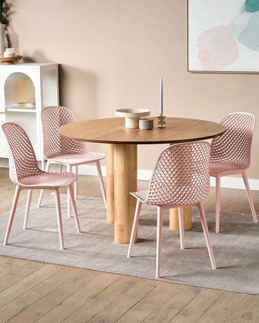 Set of 4 Dining Chairs Pink EMORY