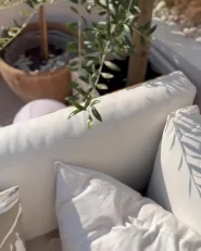 Garden Corner Sofa 5 Seater MARETTIMO Certified Acacia Wood Off-White Left Hand_1166684