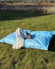 Pokrowiec na fotel worek FUZZY 180 cm 140 cm Błękitny_994766