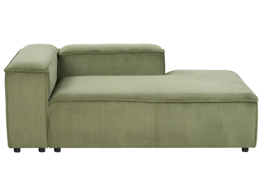 Modular Corner Sofa 2 Seater ARDAL with Ottoman Corduroy Green Left Hand_947418