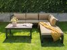 5 Seater Aluminium Garden Corner Sofa Set Black and Sand Beige MESSINA_932140