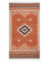 Cotton Kilim Area Rug 80 x 150 cm Orange GAVAR_869187