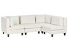 4 Seater Left Hand Modular Fabric Corner Sofa White UNSTAD_925112
