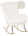 Boucle Rocking Chair White and Gold ANASET_855439