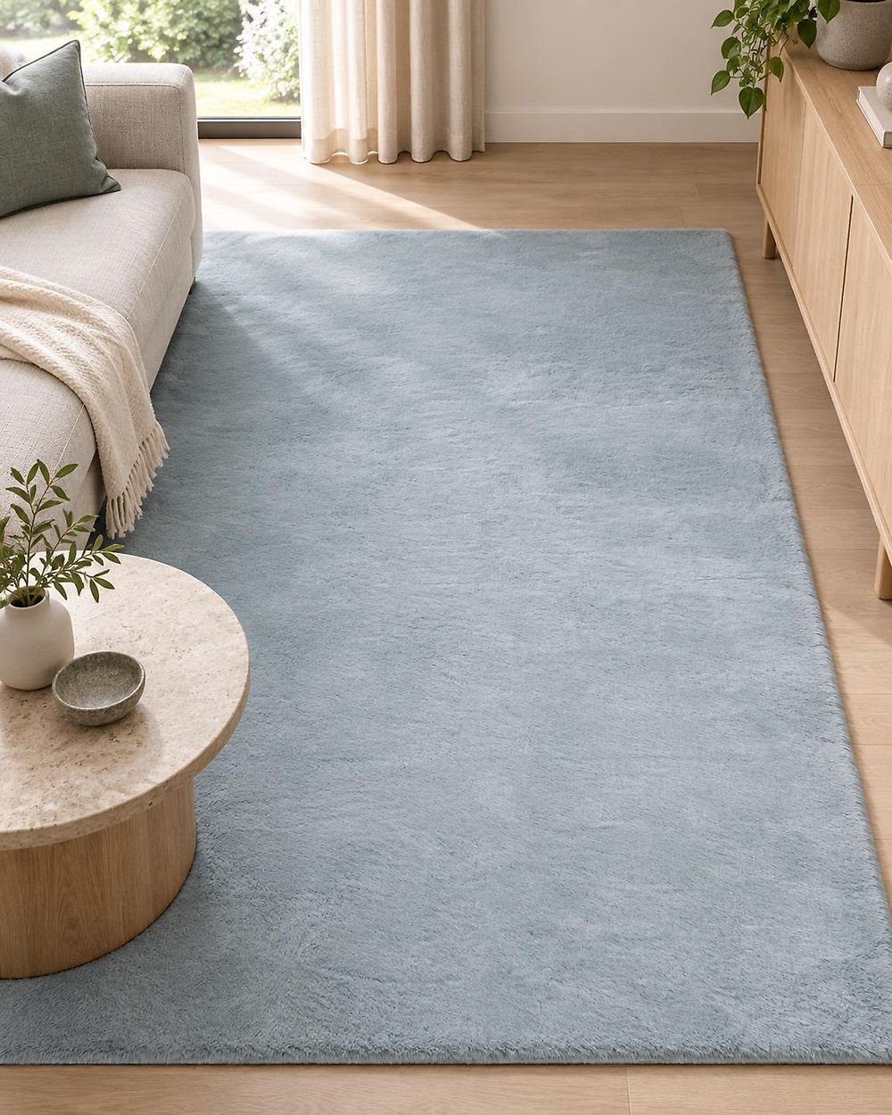 Tapis en fausse fourrure MIRPUR Gris clair 160 x 230 cm